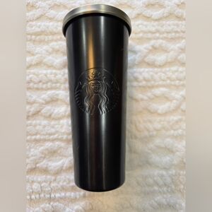 Starbucks Matte Black Stainless Steel Tumbler 24oz – Rare, Logo Embossed
